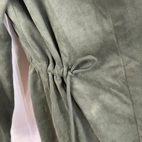 Blank NYC Women Green Suede Long Sleeve Jacket Fairy Boho Grunge Size Medium - Picture 3 of 11